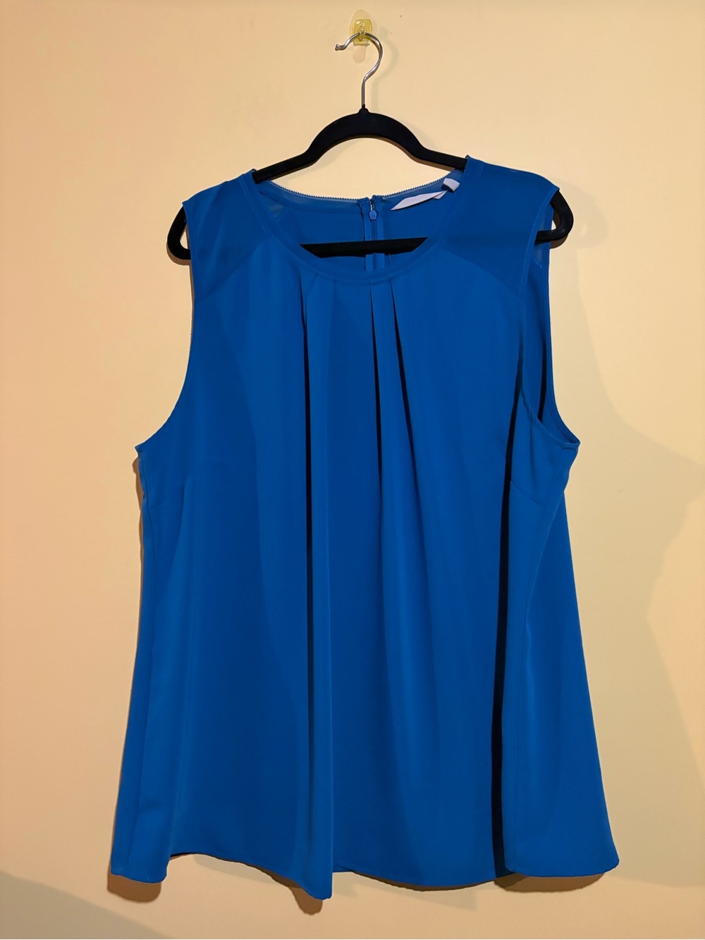 Soft Surroundings Royal Blue Pleated Sleeveless Top